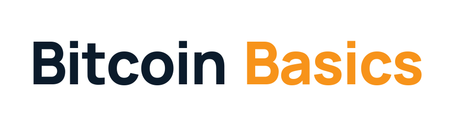 Bitcoin Basics: horizontal wordmark, transparent