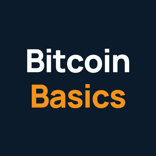 Bitcoin Basics: square logo on navy